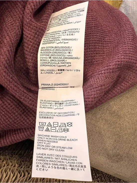 Prana Men’s Long-Sleeve Cotton Waffle Knit Maroon Plum Cotton Blend Henley M NWT - Picture 7 of 7